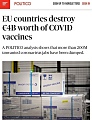 ЕС выбросил 215 миллионов доз вакцины от COVID-19 стоимостью 4 миллиарда евро