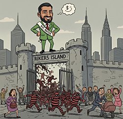 МАМДАНИ ОБЕЩАЕТ ВЫПУСТИТЬ ИЗ ТЮРЬМЫ  "RIKERS ISLAND" 7000 ОСОБО ОПАСНЫХ ПРЕСТУПНИКОВ ДЛЯ ПЕРЕВОСПИТАНИЯ СОЦСЛУЖБАМИ НЬЮ-ЙОРКА! ОЙ ВЭЙ!