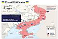 Минобороны Великобритании опубликовало свежую карту с расстановкой сил на линии фронта в Украине, а также с направлениями вероятных атак российских и украинских войск.