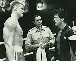 На съемках «Рокки 4» (1985) произошел серьезный инцидент: Дольф Лундгрен нанес Сильвестру Сталлоне удар, который отправил того в больницу.