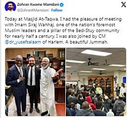 Мамдани позирует с имамом, связанным со взрывом во Всемирном торговом центре в 1993 году