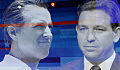 Губернатор-республиканец Флориды Рон ДеСантис и губернатор-демократ от Калифорнии Гэвин Ньюсом в дебатах на канале FOX News 